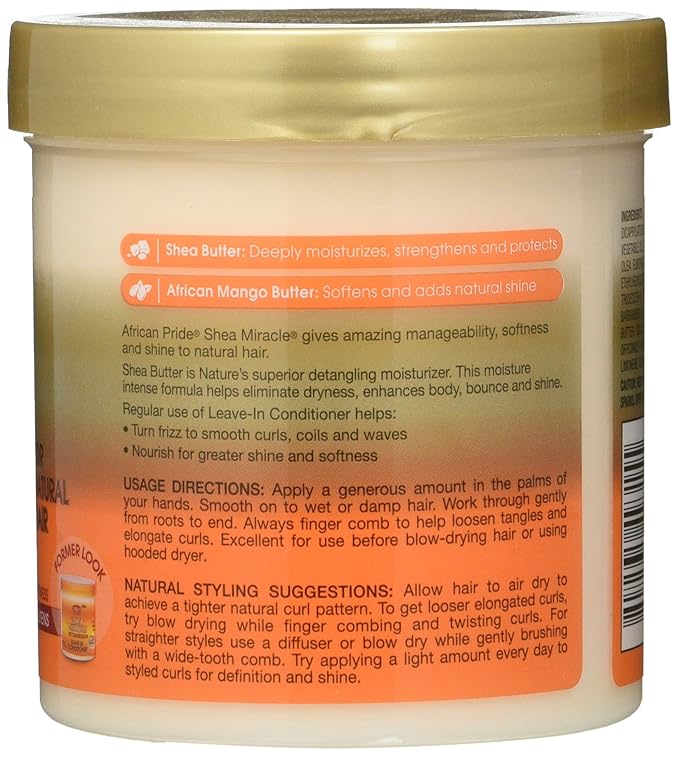 African Pride Shea Butter Miracle Leave in Conditioner - 15oz Jar x-pression
