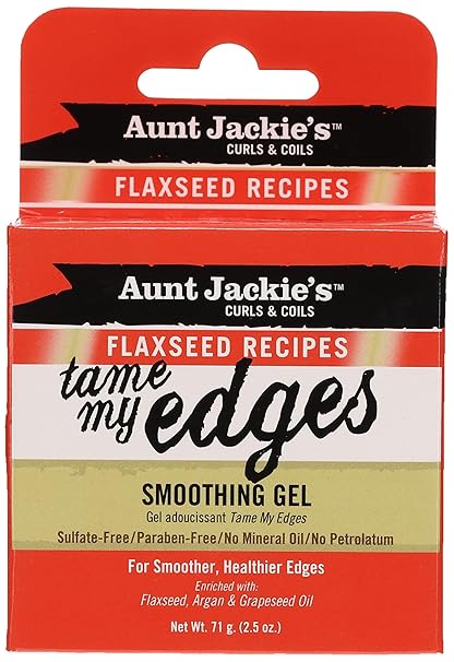 Aunt Jackie's Flaxseed Recipes Tame My Edge Smoothing Hair Gel for Smoother, Healthier Edges, Enriched with Flexseed, Argan and Grapeseed Oil, 2.5 oz x-pression
