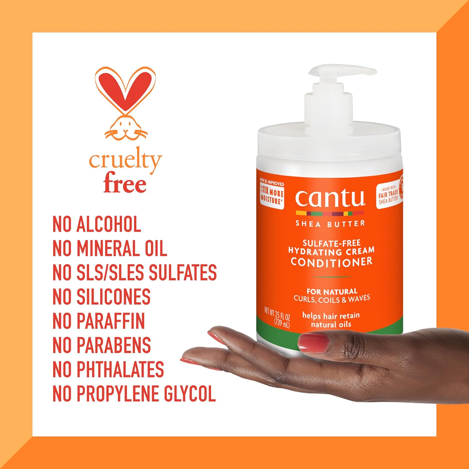 Cantu Shea Butter for Natural Hair Sulfate- Hydrating Cream Conditioner, 25 Ounce, 739 ml x-pression