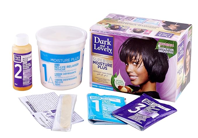 Dark & Lovely No Lye Relaxer Regular for Normal Hair Kit, 1 Application x-pression