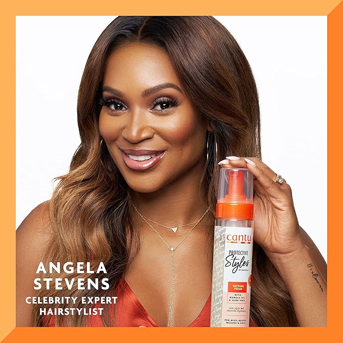 CANTU Protective Styles by Angela Set & Refresh Foam with Apple Cider Vinegar & Aloe, 8 Ounce, 237 ml x-pression