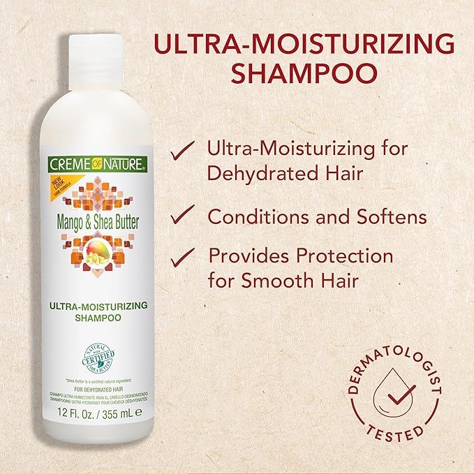 Creme of Nature Mango & Shea Butter Ultra Moisturizing Shampoo, 12 Ounce x-pression