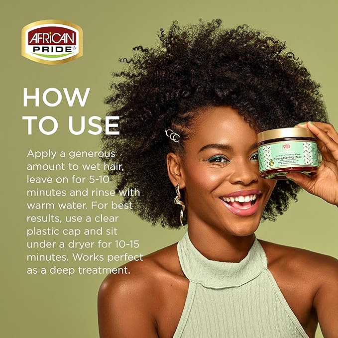 African Pride Feel It Formula Hair Strengthening Mask Treatment with Peppermint, Rosemary & Sage, For All Hair Types - Aids Hair Growth, Nourishes Split Ends & Dry Scalp, 12oz x-pression