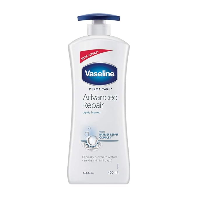 Vaseline Derma Care Advanced Repair Body Lotion|For Sensitive Dry Skin| Non Greasy|Long Lasting Moisturisation|400 ml x-pression