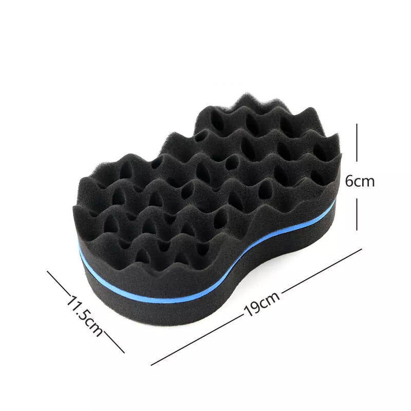 Hair Twist Sponge Brush Two Sides Dread Dreading Wave Twisting Foam Afro Barber Curl Sponge for Women and Men Boy Girl Small and Big Holes x-pression
