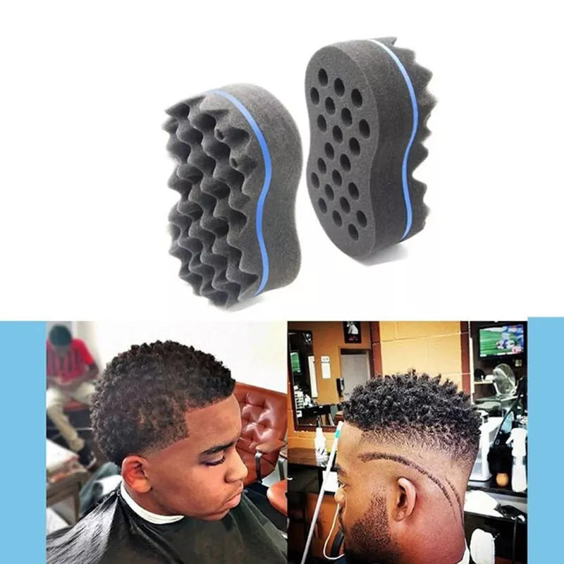 Hair Twist Sponge Brush Two Sides Dread Dreading Wave Twisting Foam Afro Barber Curl Sponge for Women and Men Boy Girl Small and Big Holes x-pression