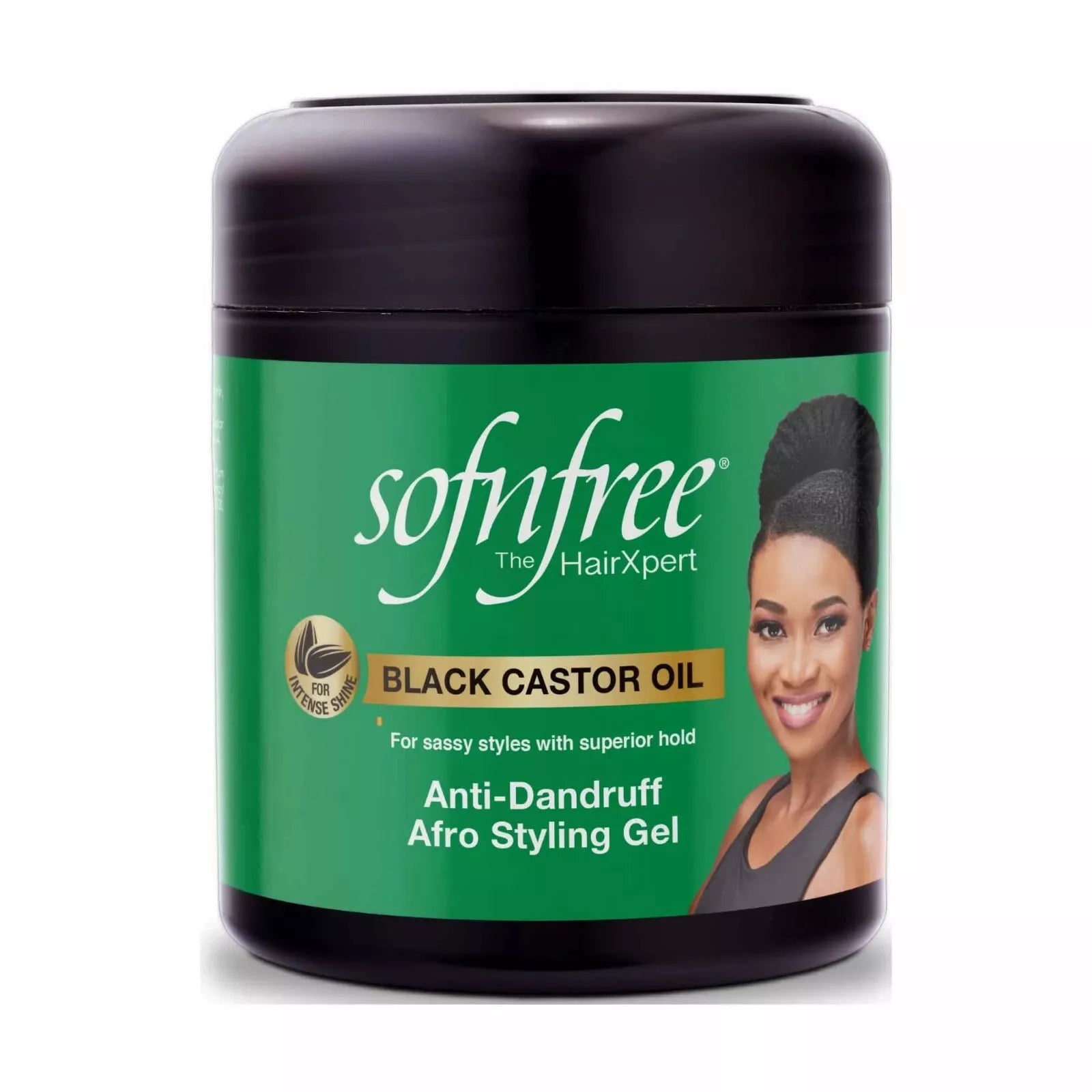 Sof N Free Black Castor Oil Anti Dandruff Afro Styling Gel, 500 mL x-pression