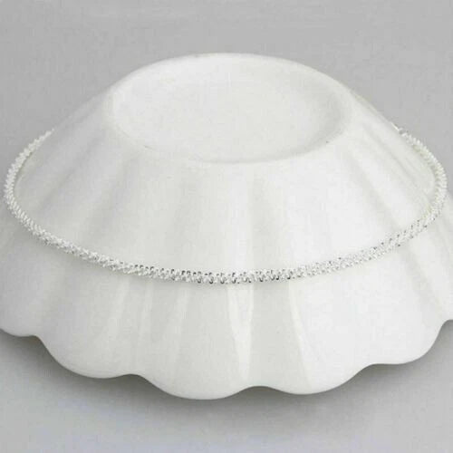 ANKLE BRACELET WOMEN 925 STERLING SILVER ANKLET FOOT CHAIN BEACH BEADS JEWELRY x-pression