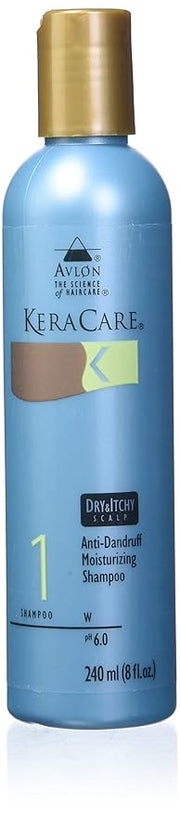 KeraCare Moisturizing Shampoo,8 oz - Sulfate Free, Relieves Dry and Itchy Scalp Conditions, Eliminates Flakes, Liquid Volume