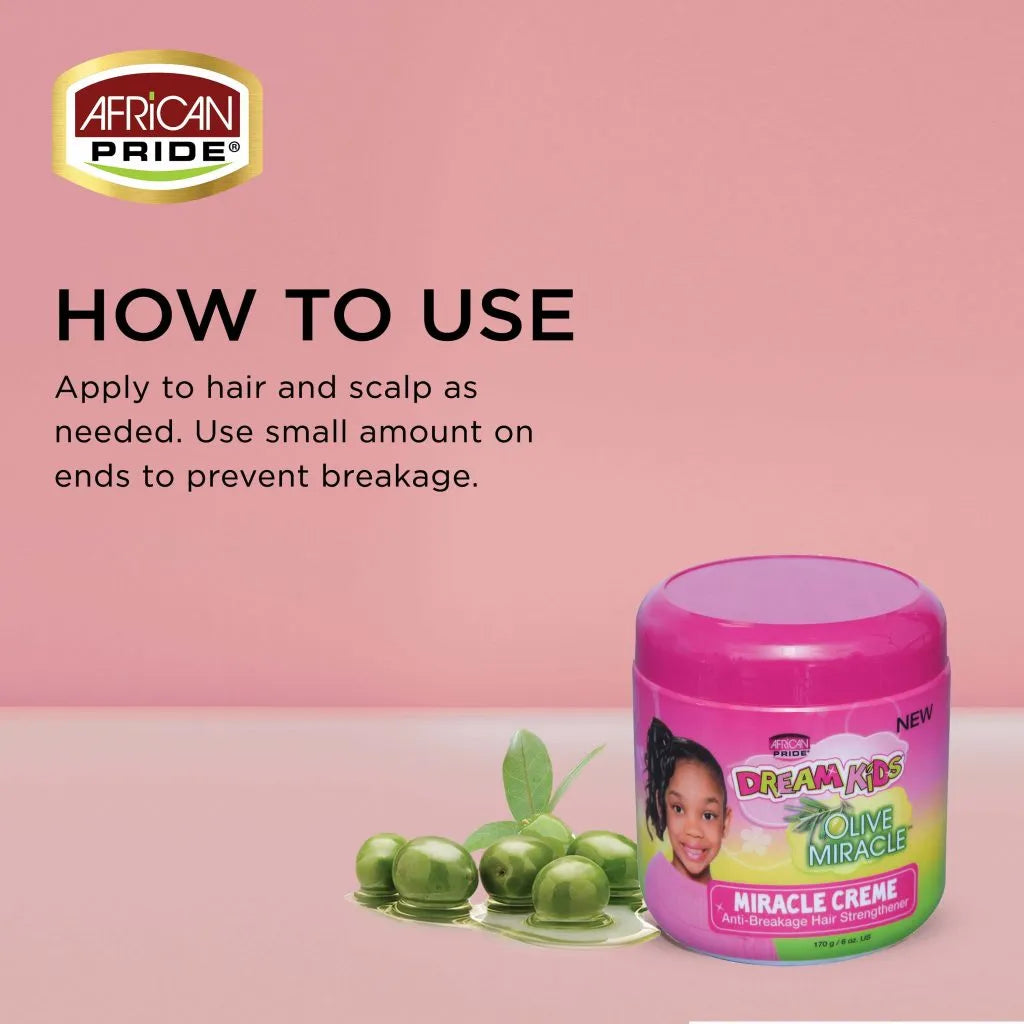 African Pride Dream Kids Olive Miracle Creme, 6 Ounce, 170 g x-pression
