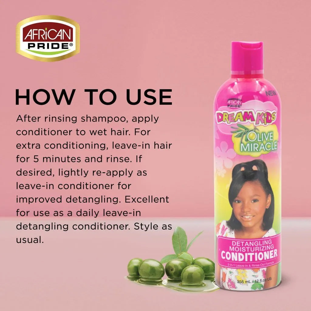 African Pride Dream Kids Detangling Moisturizing Conditioner, 12oz x-pression