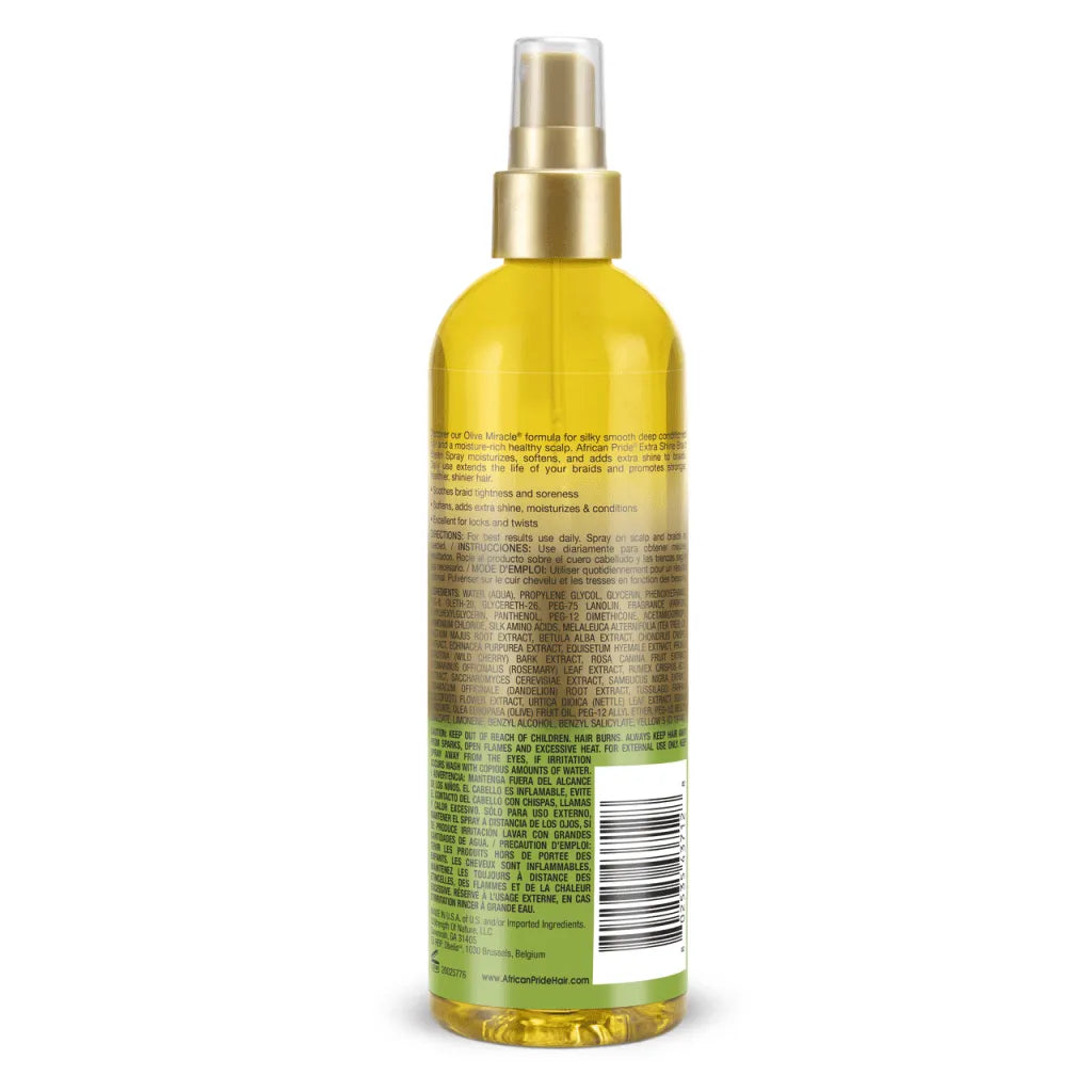 African Pride Olive Miracle Braid Sheen Spray, Extra Shine, 12 fl oz x-pression