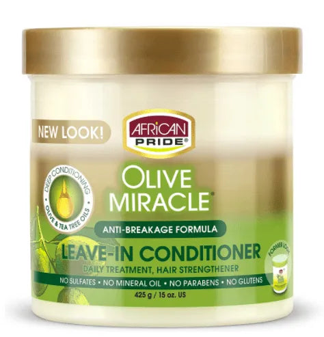 African Pride Olive Miracle Anti Breakage Formula Leave In Conditioner, 15 oz x-pression