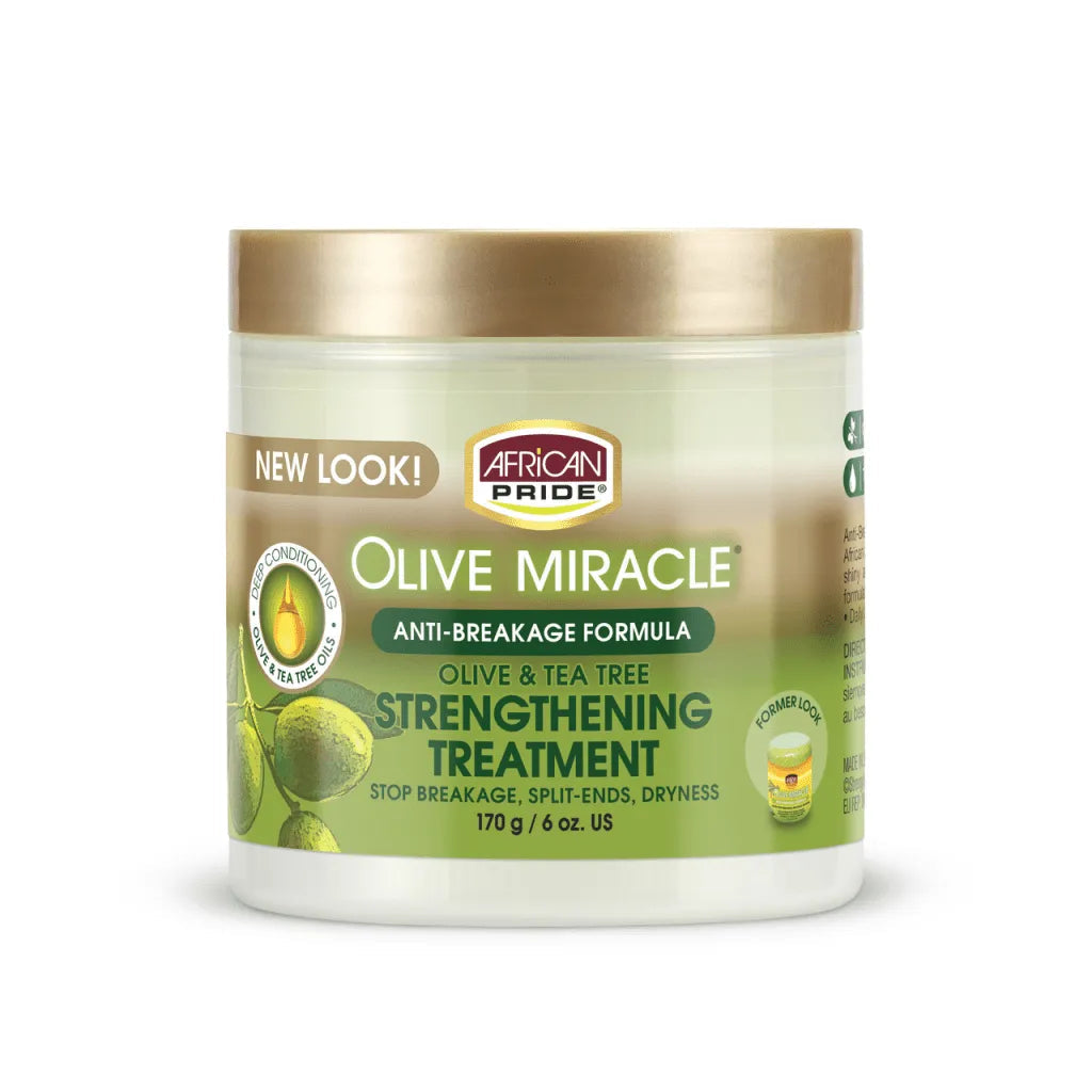 African Pride Olive Miracle Olive And Tea Tree Strengthening Treatment, 6oz x-pression