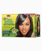 African Pride Olive Miracle Deep Conditioning No-lye Relaxer Kit, Regular x-pression
