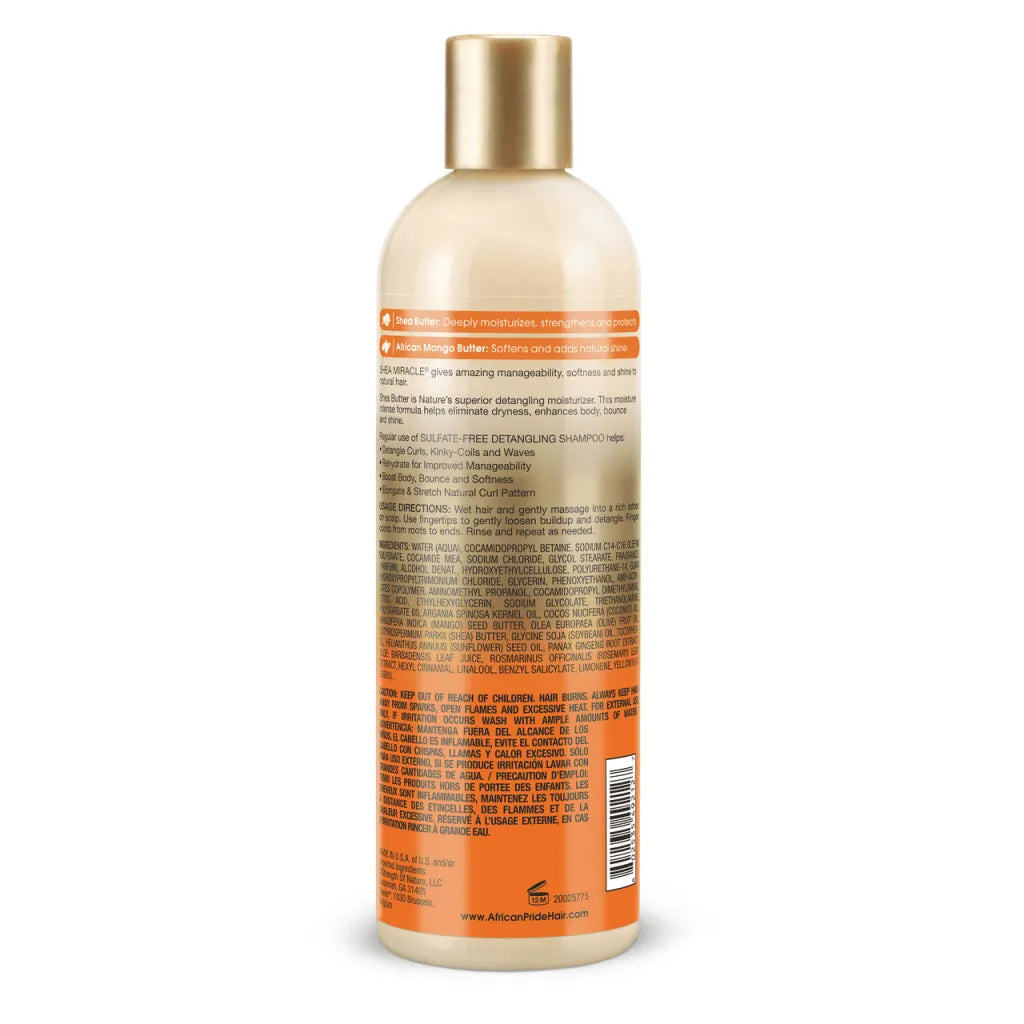 African Pride Shea Butter Miracle Sulfate-Free Detangling Shampoo - 12oz, 355mL bottle x-pression