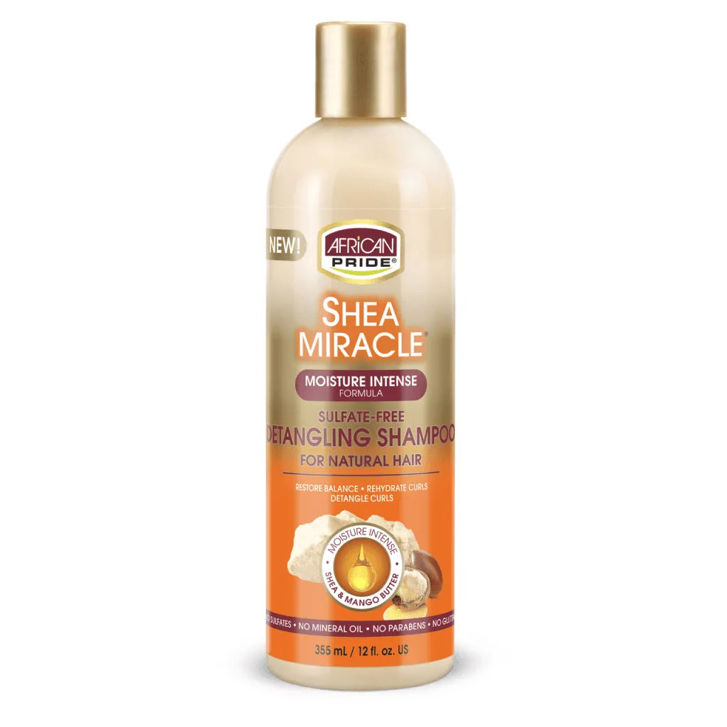 African Pride Shea Butter Miracle Sulfate-Free Detangling Shampoo - 12oz, 355mL bottle x-pression