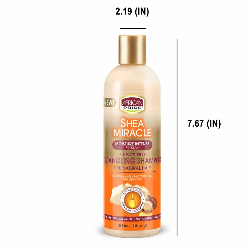 African Pride Shea Butter Miracle Sulfate-Free Detangling Shampoo - 12oz, 355mL bottle x-pression