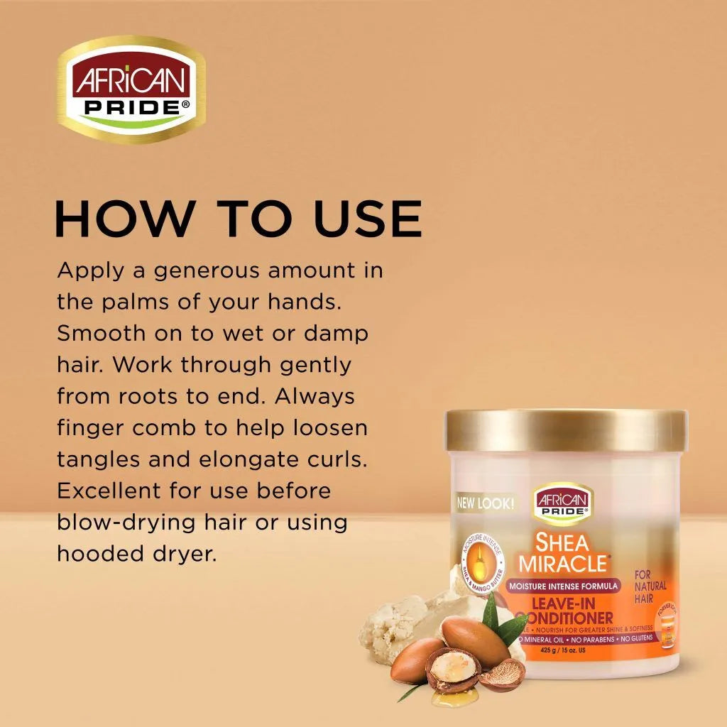 African Pride Shea Butter Miracle Leave in Conditioner - 15oz Jar x-pression
