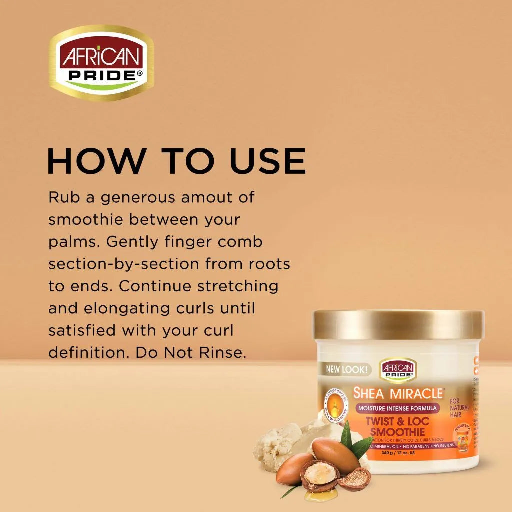 African Pride Shea Miracle Moisture Twist & Loc Smoothie, 12 oz x-pression