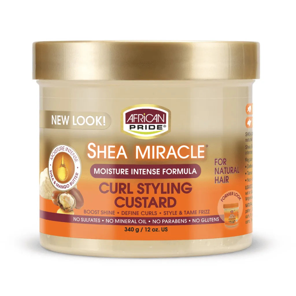 African Pride Shea Butter Miracle Curl Custard Styling, 12 Ounce, 340 g x-pression