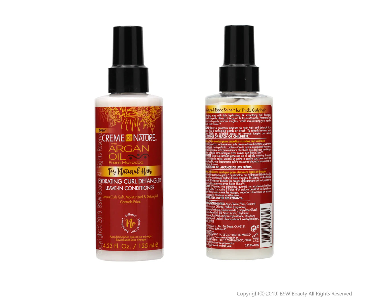 CREME OF NATURE ARGAN OIL HYDRATING CURL DETANGER LEAVE-IN CONDITIONER 4.23oz x-pression