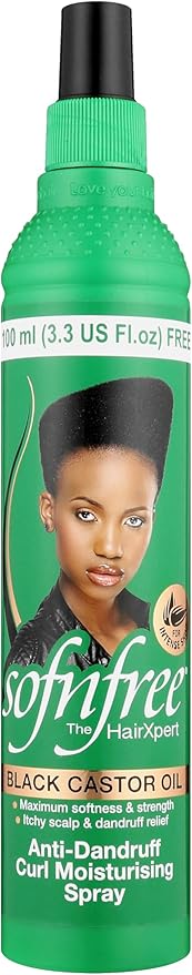 Sofnfree Black Castor Oil Anti-Dandruff Curl Moisturizing Spray , 350ml x-pression