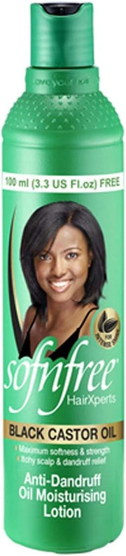 Sofn'free Black Castor Oil Anti-Dandruff Oil Moisturizing Lotion 3.38Oz x-pression