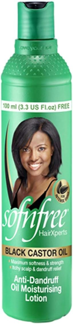 Sofn'free Black Castor Oil Anti-Dandruff Oil Moisturizing Lotion 3.38Oz x-pression