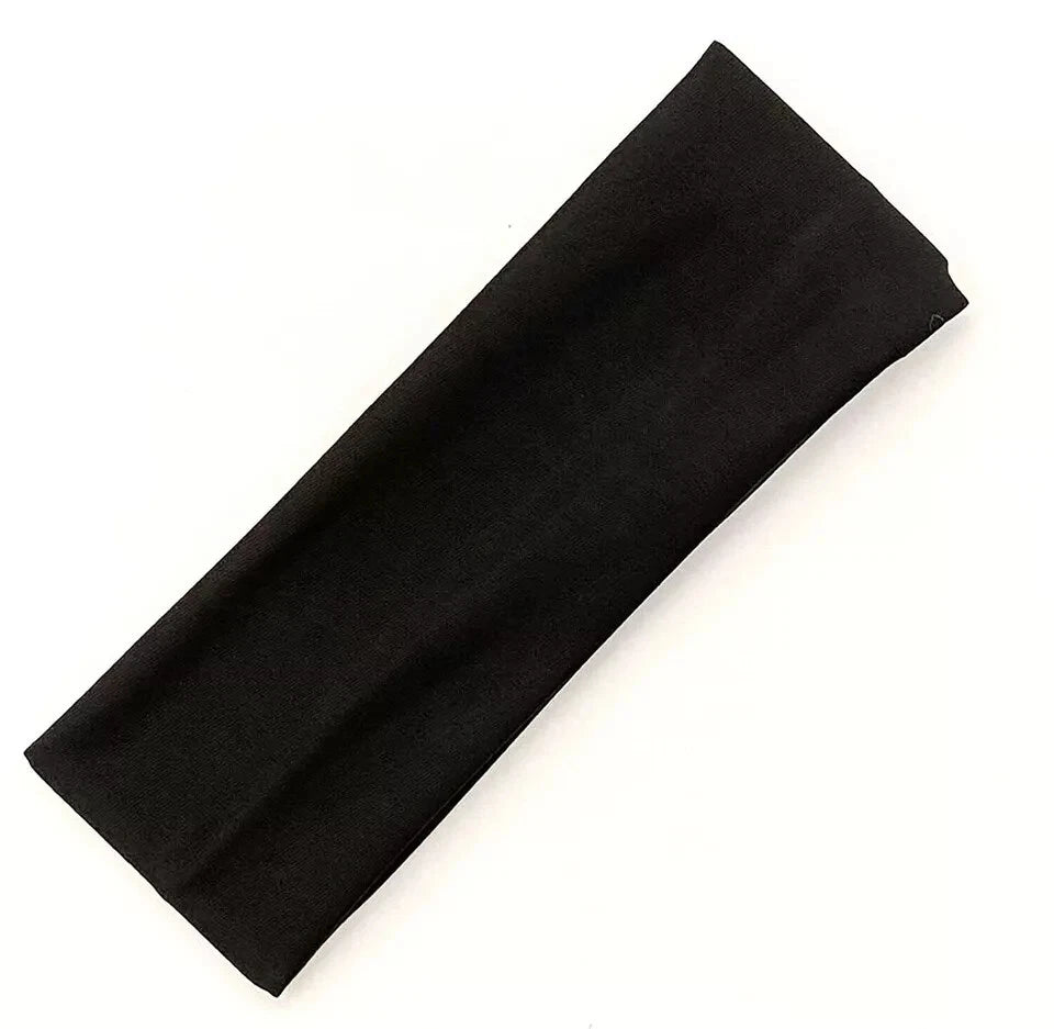 7cm Wide Plain Stretchy Fabric Headband Band Unisex Hairbands