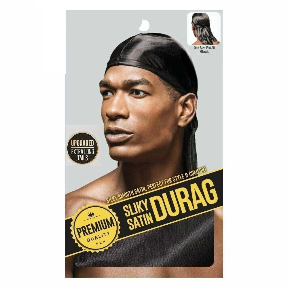Silky Satin Durags for Men, Satin Doo Rag Head Wraps Long Tail Beanies Waves Headwraps Do Rags Cap x-pression