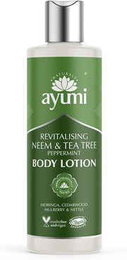Ayumi Neem & Tea Tree Body Lotion, Maintains a Level of Hydration & Softeness For Oil-Prone Skin, With Witch Hazel and a Hint of Nettle to Firm & Tone, 200 mL