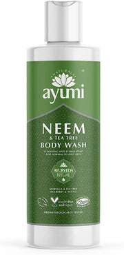 Ayumi Neem & Tea Tree Body Wash, Moisturises & Gently Cleanses the Skin, With a Blend of Bearberry & Nettle to Leave Skin Feeling Fresh & Healthy, 200 mL