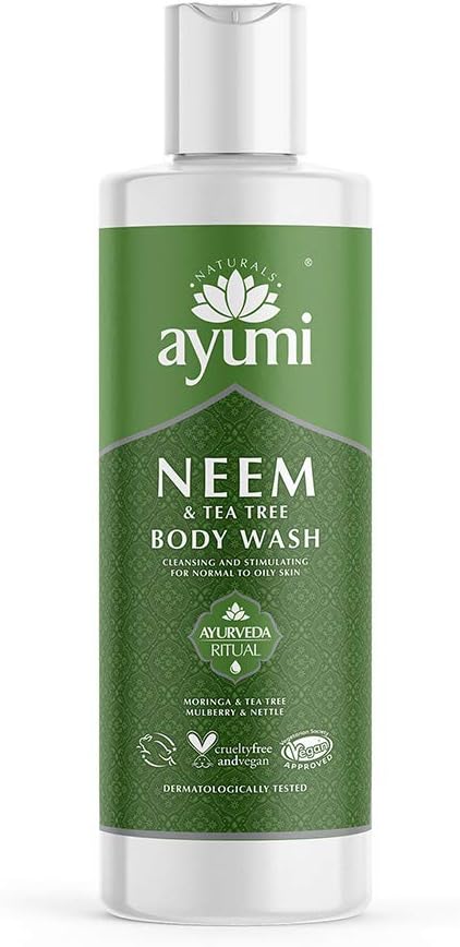 Ayumi Neem & Tea Tree Body Wash, Moisturises & Gently Cleanses the Skin, With a Blend of Bearberry & Nettle to Leave Skin Feeling Fresh & Healthy, 200 mL