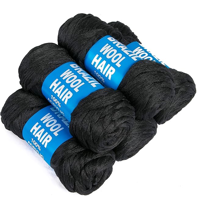 Brazilian Wool Hair Yarn For Braids Twist Faux Locks & Knitting