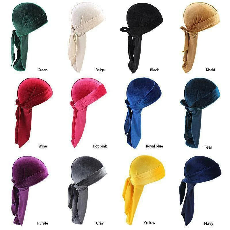 Velvet Durag Shine Hat Cap Men Women Premium Designer Doo Rag Wave UK x-pression