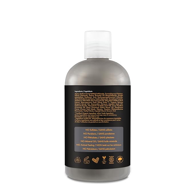 SHEA MOISTURE African Black Soap Bamboo Charcoal Deep Cleansing Shampoo, 13 Ounce x-pression