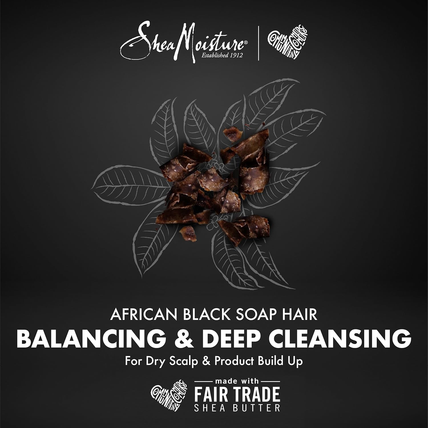 SHEA MOISTURE African Black Soap Bamboo Charcoal Deep Cleansing Shampoo, 13 Ounce x-pression