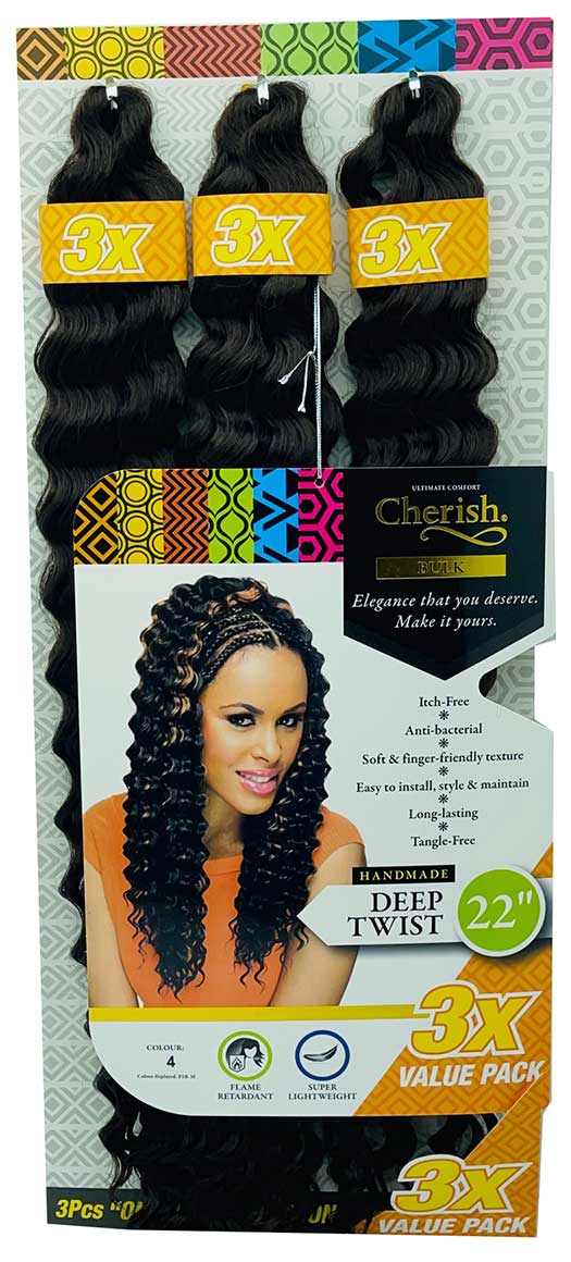Cherish 3X Value Pack Syn Handmade Deep Twist Bulk Multi | 22 | 16 inch x-pression