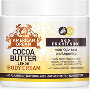 American Dream Lemon Cocoa Butter Cream For Skin Brightening and Fade Out, 500 mL