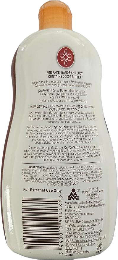 Sta-Sof-Fro Cocoa Butter Vitamin E Sunscreen Skin Lotion , 500ml x-pression