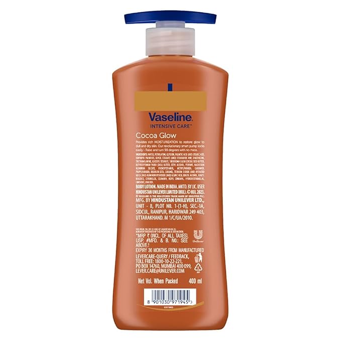 Vaseline Cocoa Glow Serum In Lotion, 400 ml | 600 ml | 100% Pure Cocoa & Shea Butter x-pression