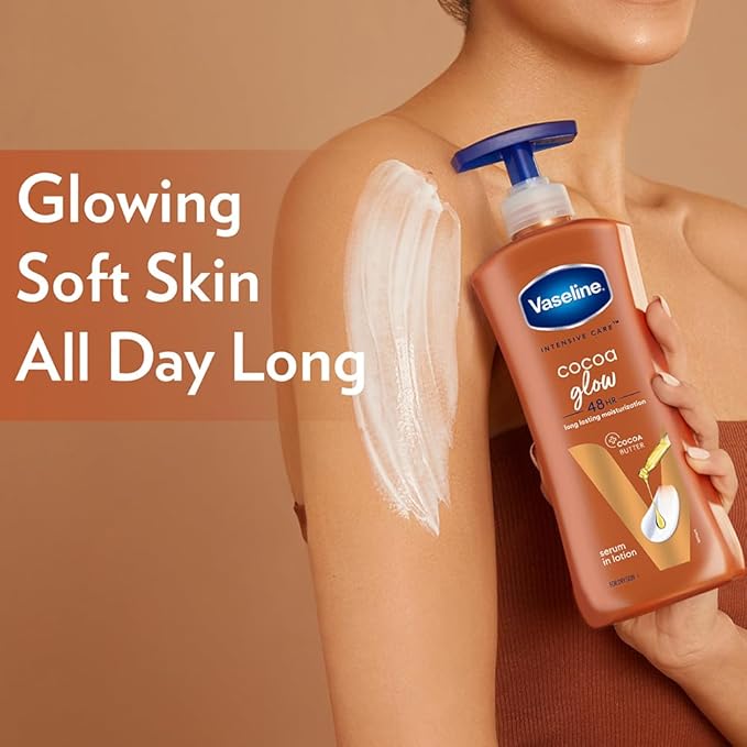 Vaseline Cocoa Glow Serum In Lotion, 400 ml | 600 ml | 100% Pure Cocoa & Shea Butter x-pression