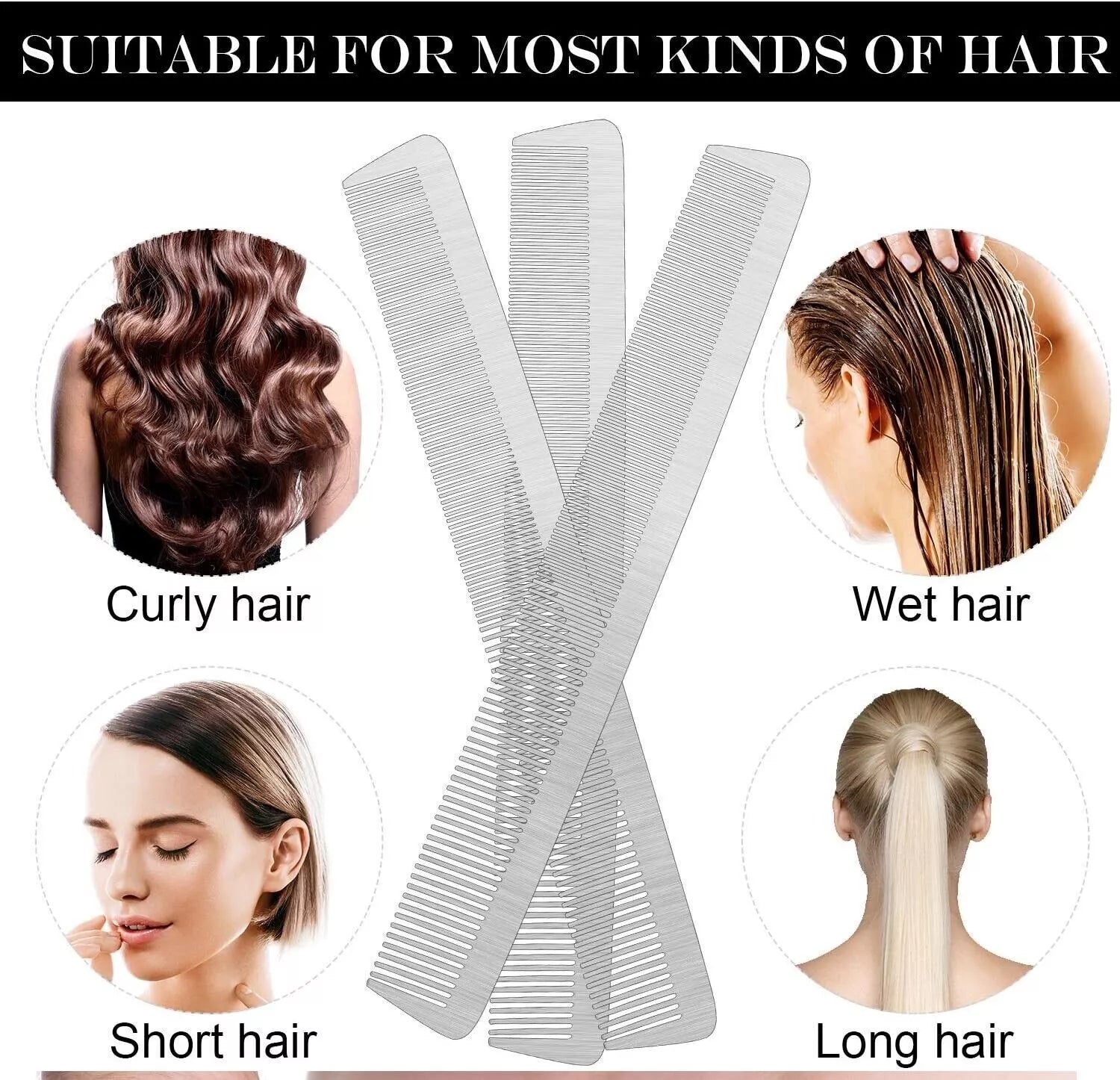 Professional Styling Barber Detangling Afro Comb Fist Metal African hair