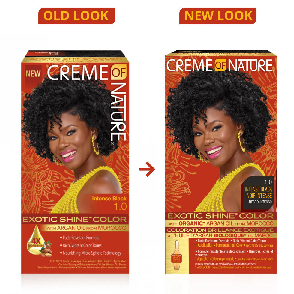 Crème of Nature Exotic Shine Color, Intense Black, 1.0 Fluid Ounce x-pression