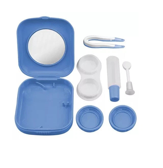 Mini Contact Lens Case Pocket Size Storage Holder Holiday Kit UK x-pression