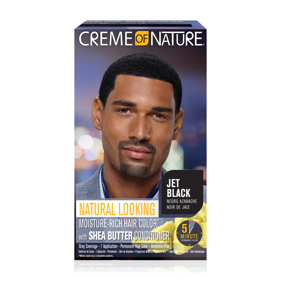 Crème of Nature Natural Looking Moisture-Rich* Liquid Hair Color with Shea Butter Conditioner Jet Black x-pression