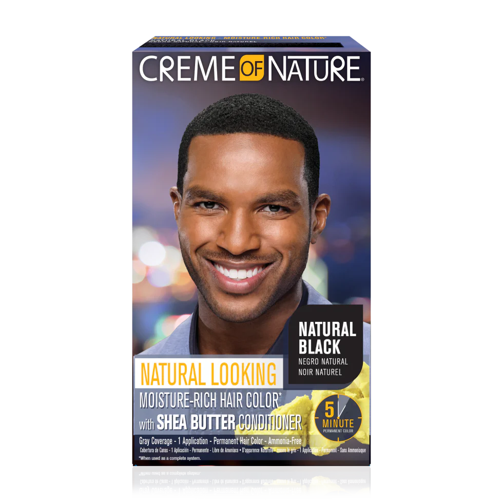 Crème of Nature Natural Looking Moisture-Rich* Liquid Hair Color with Shea Butter Conditioner Natural Black x-pression
