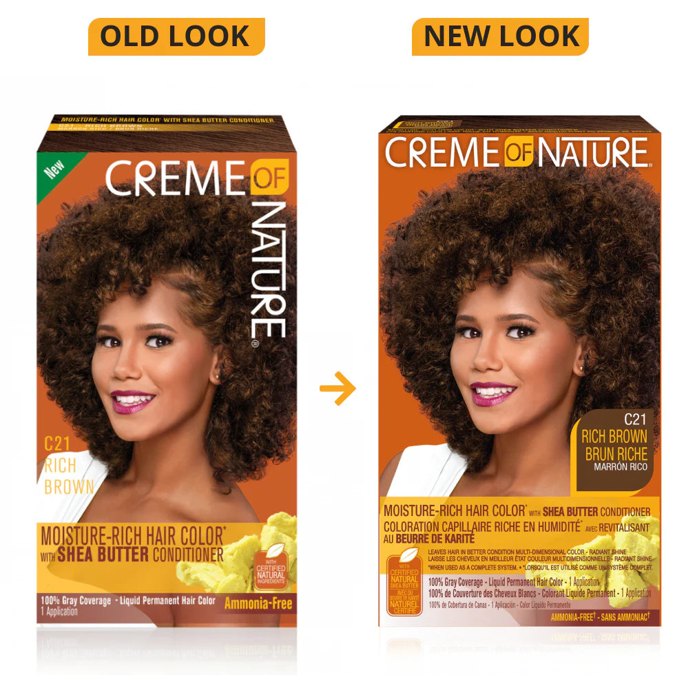 Crème of Nature Moisture Rich Hair Color Kit, C21 Rich Brown, 1 Application x-pression