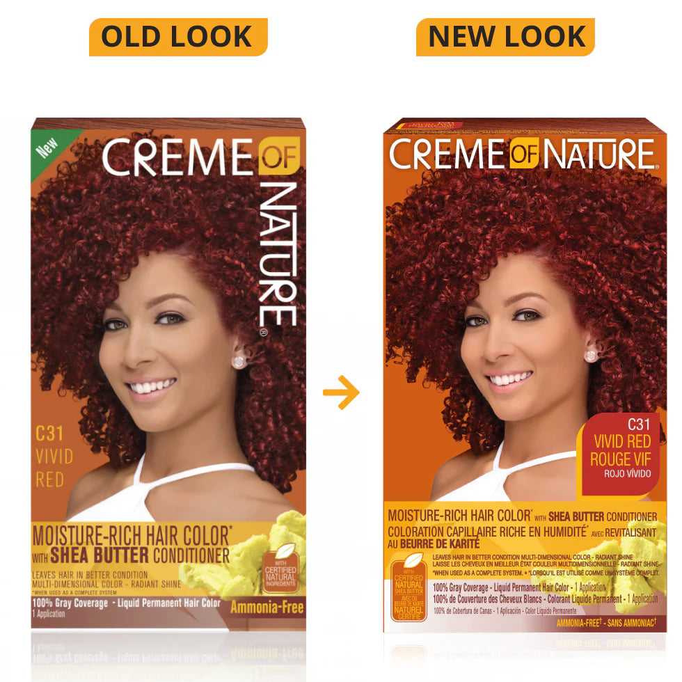 Crème of Nature Moisture Rich Hair Color Kit, C31 Vivid Red, 1 Application x-pression